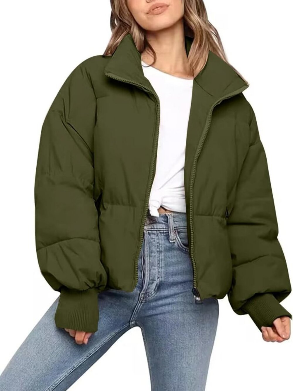 Cozy Cropped Puffer Jacket for Women - Warm Winter Coat, Stylish & Trendy 2026